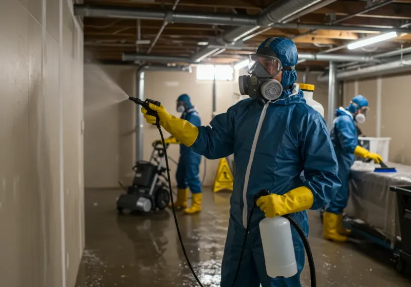 Basement Sanitization and Antimicrobial Treatment process in Long Beach, NC